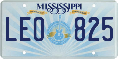 MS license plate LEO825