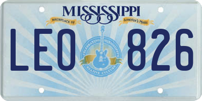 MS license plate LEO826