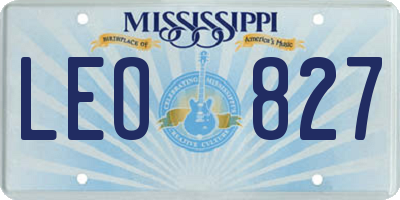 MS license plate LEO827