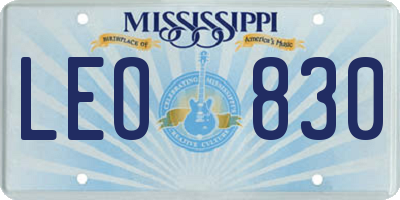 MS license plate LEO830