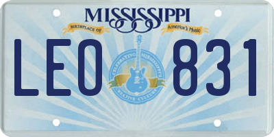 MS license plate LEO831