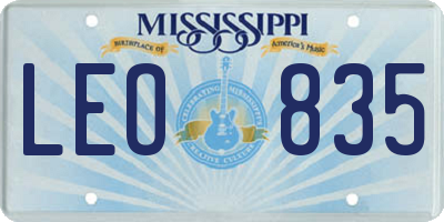 MS license plate LEO835