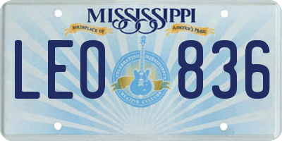 MS license plate LEO836