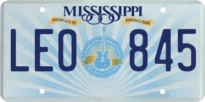 MS license plate LEO845