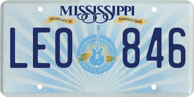 MS license plate LEO846