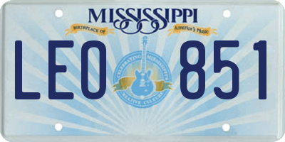 MS license plate LEO851