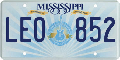 MS license plate LEO852