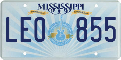 MS license plate LEO855