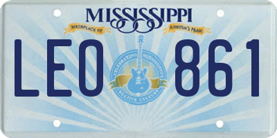 MS license plate LEO861