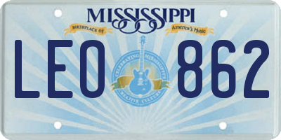 MS license plate LEO862