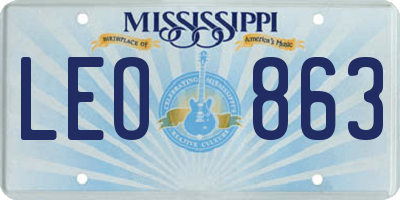 MS license plate LEO863