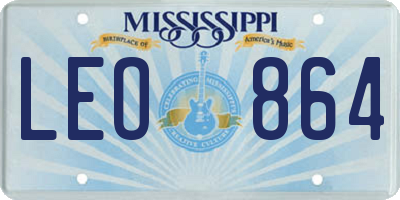 MS license plate LEO864