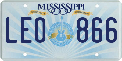 MS license plate LEO866