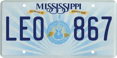 MS license plate LEO867