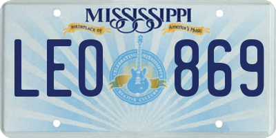 MS license plate LEO869