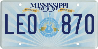 MS license plate LEO870