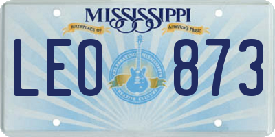 MS license plate LEO873