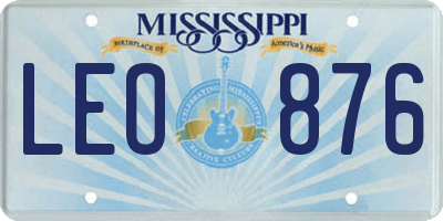 MS license plate LEO876
