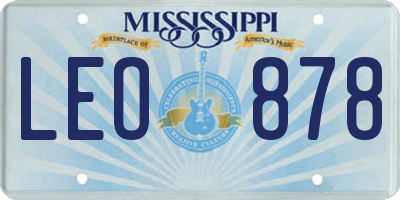 MS license plate LEO878