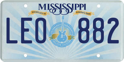 MS license plate LEO882