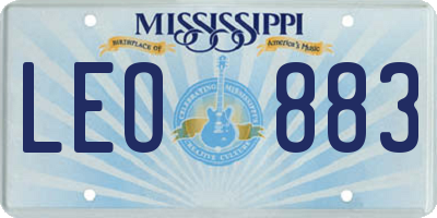 MS license plate LEO883