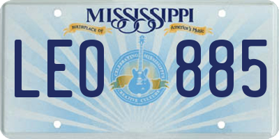 MS license plate LEO885