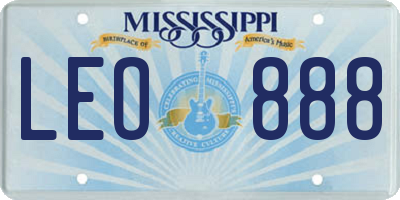 MS license plate LEO888