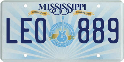 MS license plate LEO889