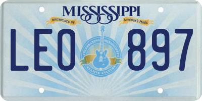 MS license plate LEO897