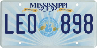 MS license plate LEO898
