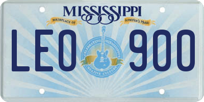 MS license plate LEO900