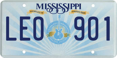MS license plate LEO901