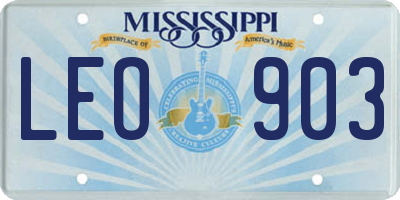 MS license plate LEO903