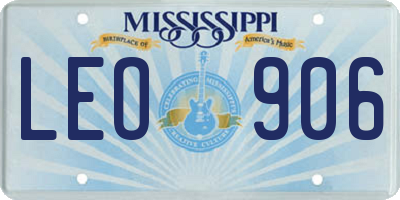 MS license plate LEO906