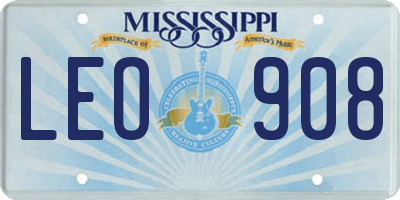 MS license plate LEO908