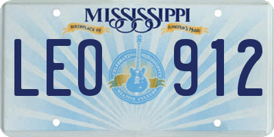 MS license plate LEO912