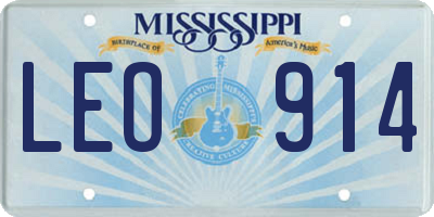 MS license plate LEO914