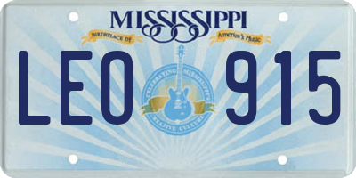 MS license plate LEO915