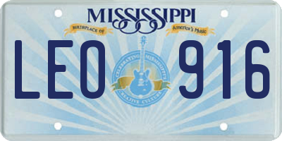 MS license plate LEO916
