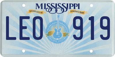 MS license plate LEO919