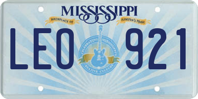 MS license plate LEO921