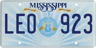 MS license plate LEO923