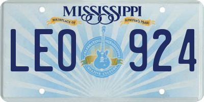 MS license plate LEO924