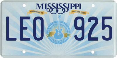 MS license plate LEO925