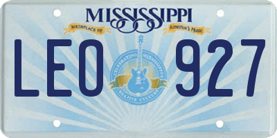 MS license plate LEO927