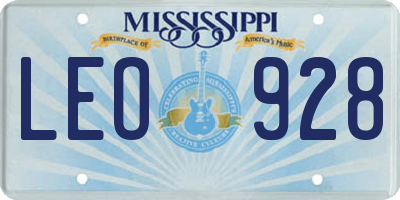 MS license plate LEO928