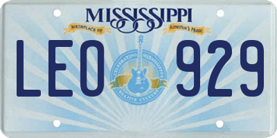 MS license plate LEO929