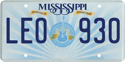 MS license plate LEO930