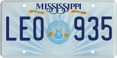 MS license plate LEO935