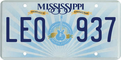 MS license plate LEO937